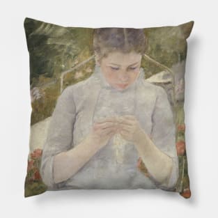 Girl in the Garden by Mary Cassatt Pillow