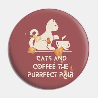 Cat and Coffee Pin