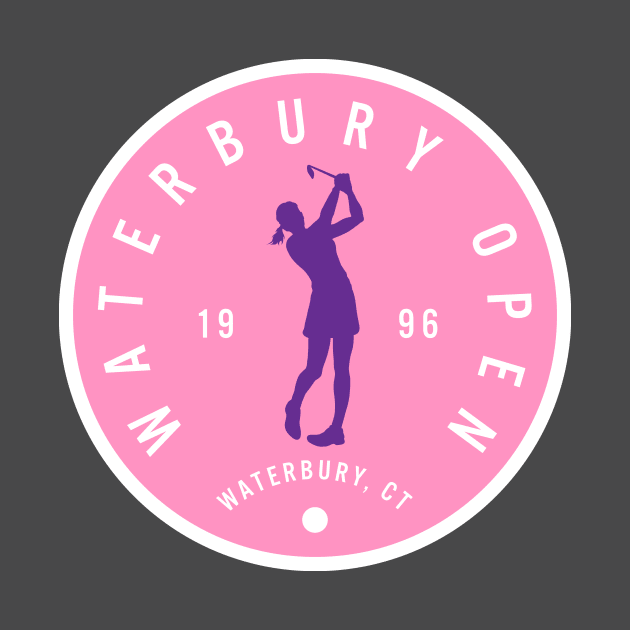 Happy Gilmore - Waterbury Open Badge Design - Pink + Female Golfer by The90sMall