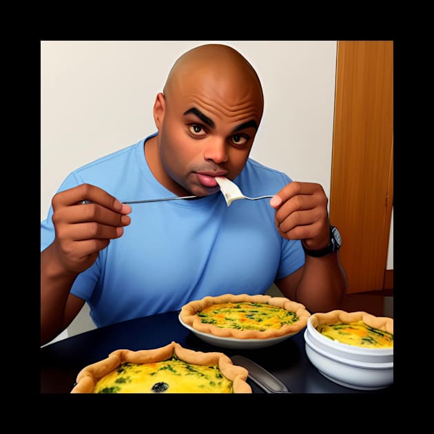 Charles Barkley Eating Quiche by Uncle Jennifer’s Clothes Fridge