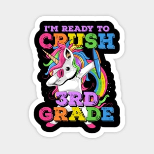 I'm Ready to Crush 3rd Grade Student Rainbow Dabbing Unicorn Magnet