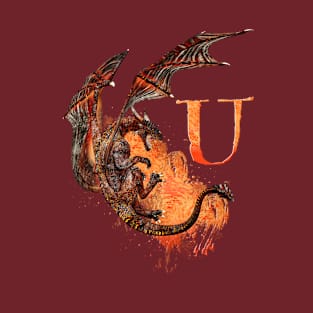 Drachen Buchstabe U T-Shirt