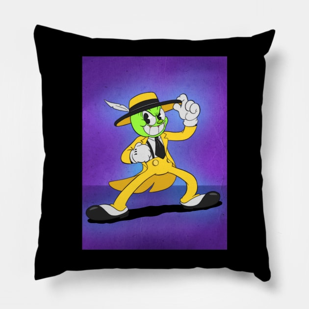 The Mask in rubberhose style Pillow by Kevcraven