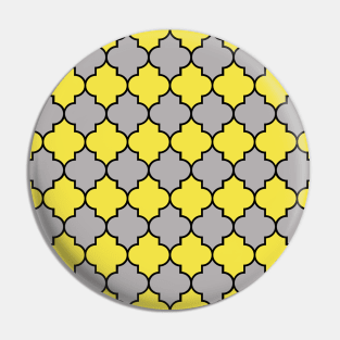 Yellow Trellis, Quatrefoil, Moroccan Lattice Pin