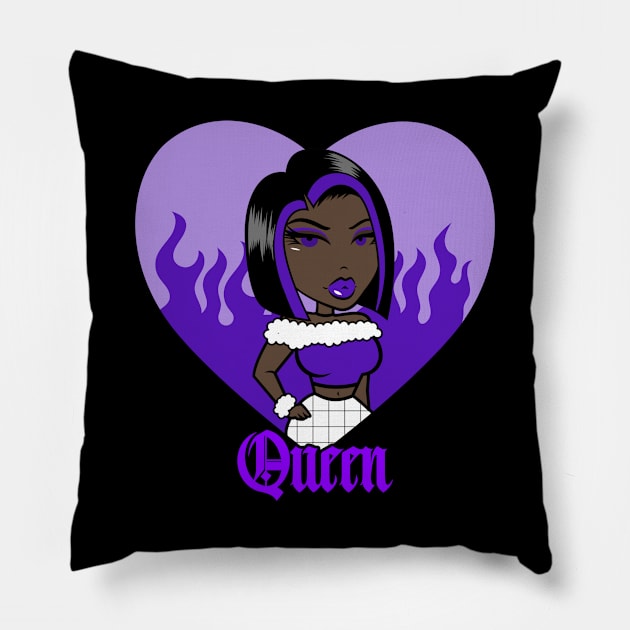 Queen Doll girl Purple-Out v3.2 Pillow by Just In Tee Shirts