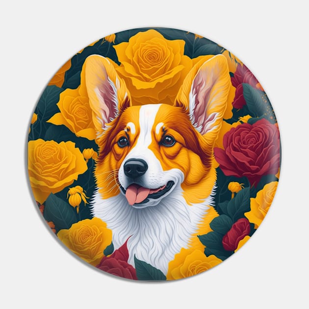 Dogs, corgi and flowers, dog, seamless print, style vector (yellow version 2 corgi) Pin by xlhombat