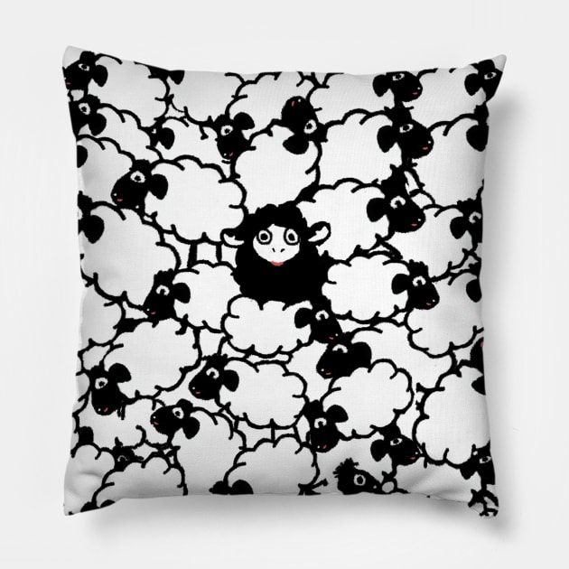 Black Sheep Pillow by TenomonMalke