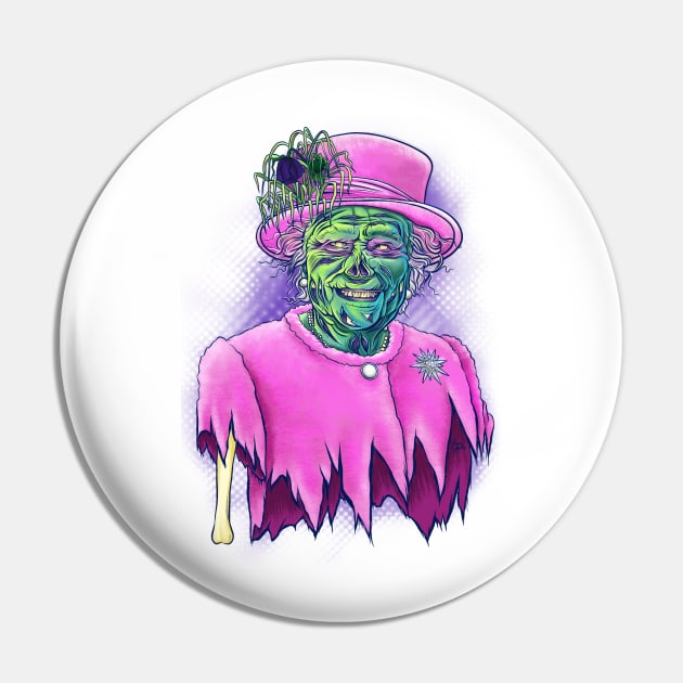 Zombie Queen Elizabeth Pin by Jonesntees