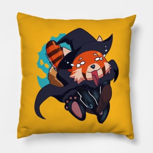 How Do You Stop This Thing!? - Red Panda Witch Pillow