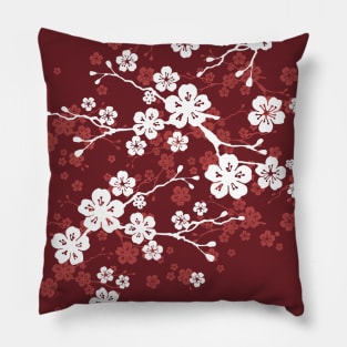 Red cherry blossom Pillow