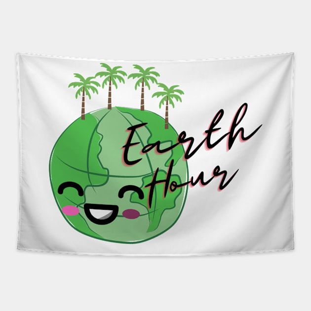 earth hour day Tapestry by kittiyapornklummai@gmail.com