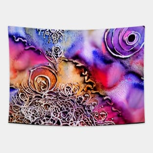 Colorful Abstract Spiral Coral On The Sand Tapestry