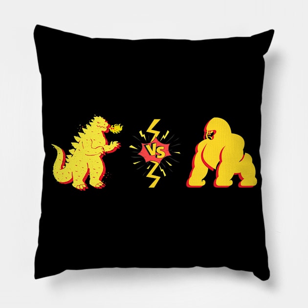 Monster Fight Pillow by FullMoon