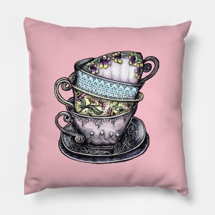 Teacups Pillow