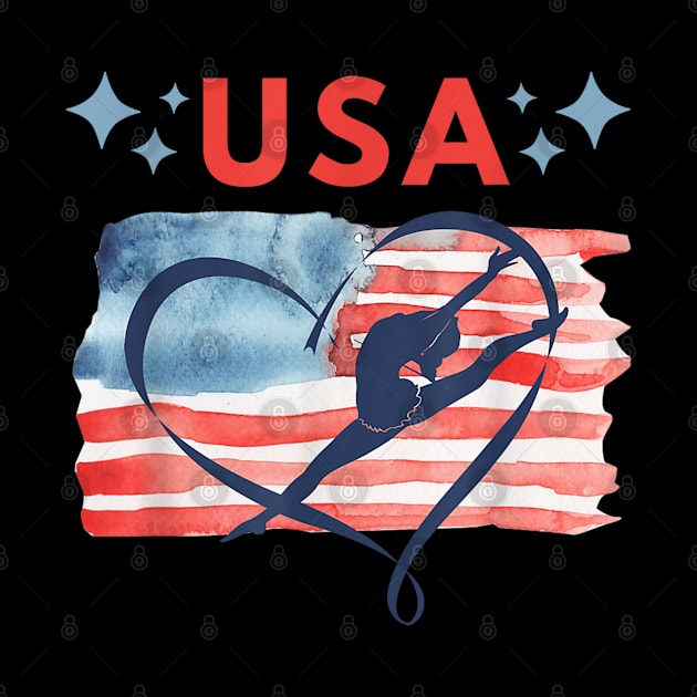 Olympics Games Paris 2024 American Flag Gymnastics Olympics Games