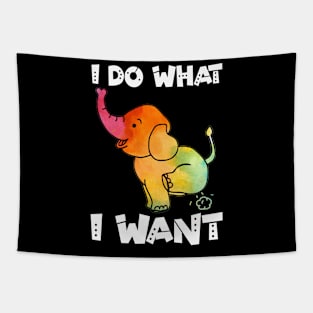 I Do What I Want Elephant Doing Yoga Exhale Tapestry