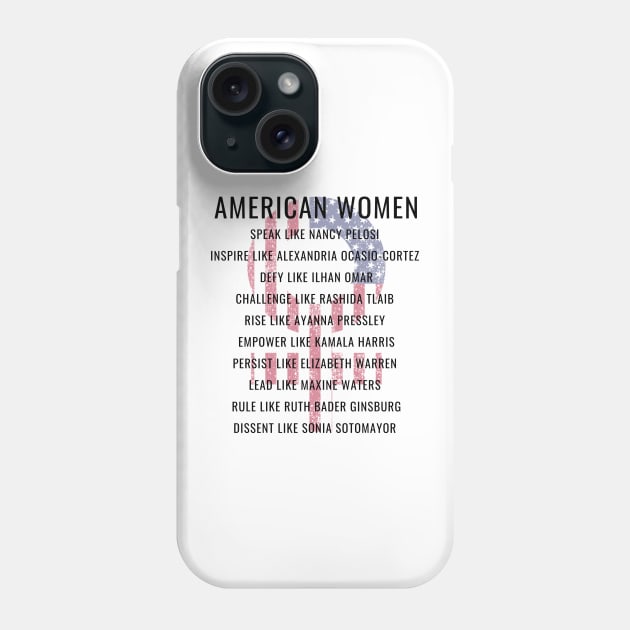 Modern American Women Gifts Phone Case by gillys