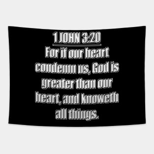 Bible Verse 1 John 3:20 (KJV) Tapestry