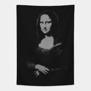 Grey Gray Mono Color Mona Lisa Tapestry