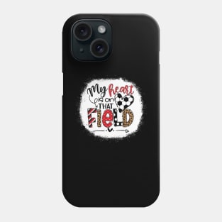 My heart is on that Field Soccer Red Leopard Tee Soccer Mom Phone Case