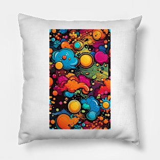 splash colors fabric pattern graphic illustration design by ironpalette Pillow