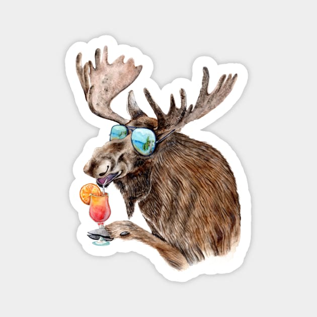 Vacation Moose Magnet by Goosi