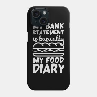 My Bank Statement Is Basically My Food Diary Sandwich Design Phone Case