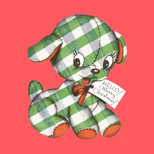 Gingham Christmas Puppy Stuffy by MasterpieceCafe