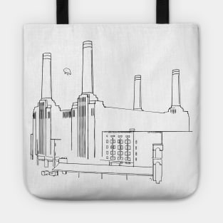 New Pink Floyd Animals Minimalistic Black on White Tote