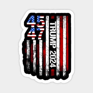 Trump 2024 American Flag 45 47 Magnet