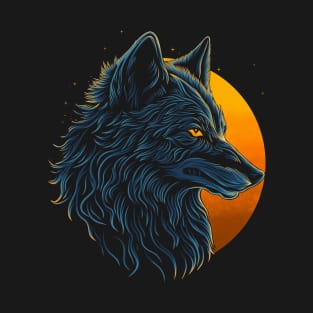 Moon Wolf - Retro Vibrant Wolf Pop Art T-Shirt