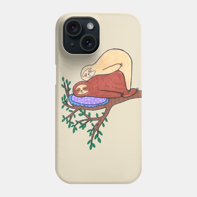 Sleeping Sloths Phone Case by DoodlesAndStuff