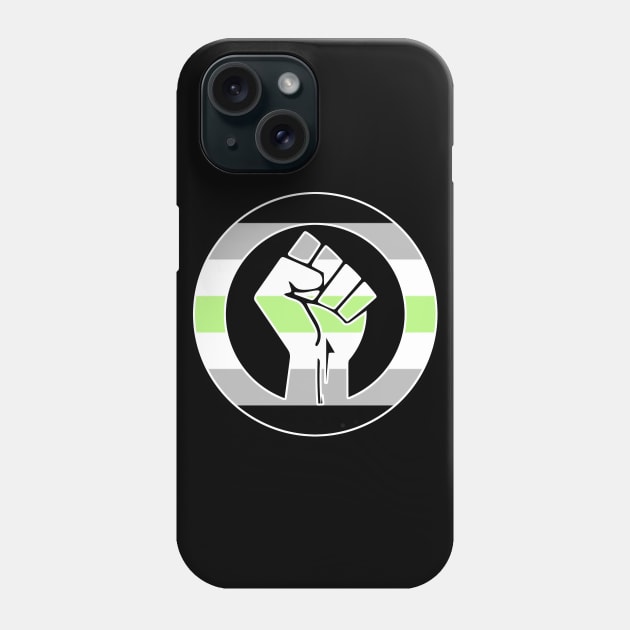 Black Lives Matter Fist Circled LGBTQ Flag Agender Phone Case by aaallsmiles