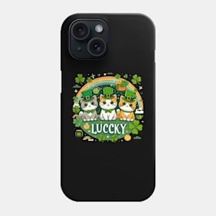 Lucky cute three Cat, cute cat illustration, Phone Case