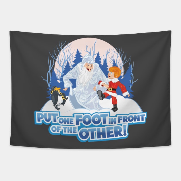 Put One Foot In Front Of The Other - Santa Claus Is Coming To Town Tapestry by Chewbaccadoll