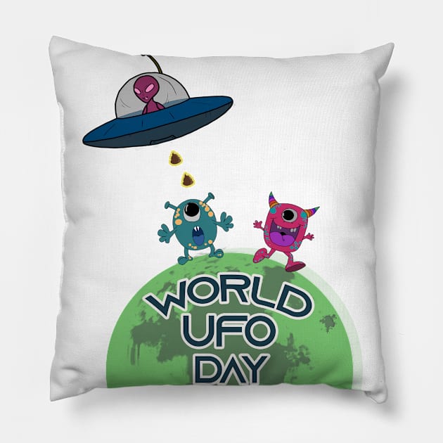 World UFO Day Pillow by Be Scintilla