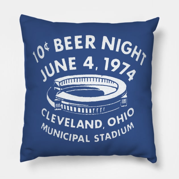 10 Cent Beer Night June 4, 1974 Cleveland, Ohio Pillow by dwolf