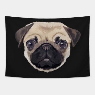 Pug Life on Black Tapestry