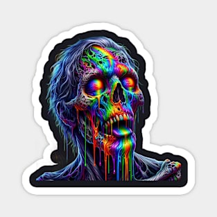 trippy zombie head Magnet