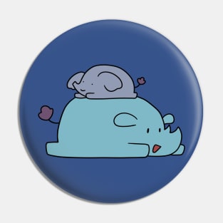 Little Rhino and Elephant Pin