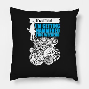 Funny hammered coin metal detecting rally Pillow