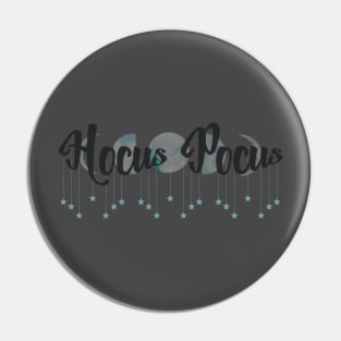 Hocus pocus moon phases with stars, watercolor painting Pin