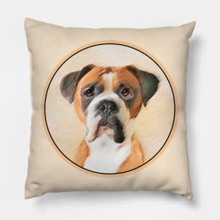 Boxer Painting - Cute Original Dog Art Pillow