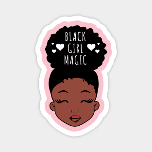 Black Girl Magic, African American Girl, Hearts Magnet