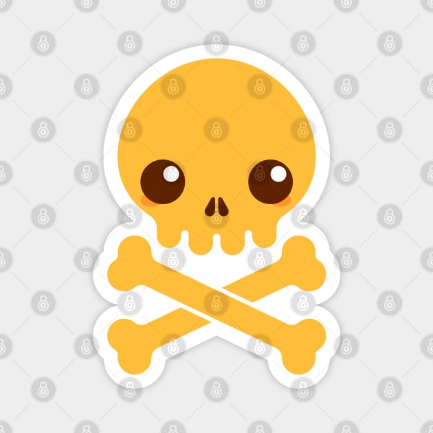 Kawaii Skull Magnet by Chrivart