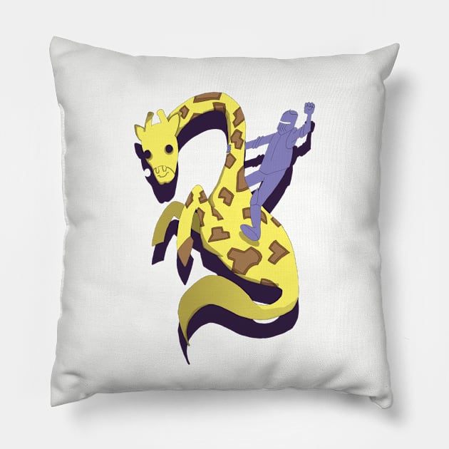 Knight of the Giraffe Ghouls Pillow by WaykoWorld