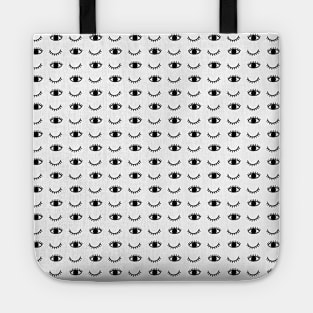 Wink or sleepy eyes and eyelashes Tote