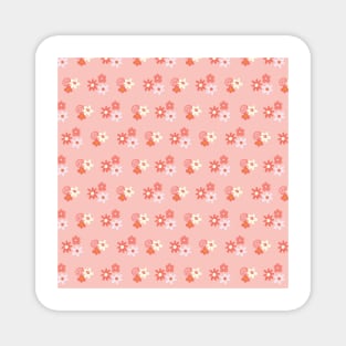 Pink Ditsy Flowers Magnet