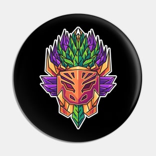 tribal illustration of demon mask Pin