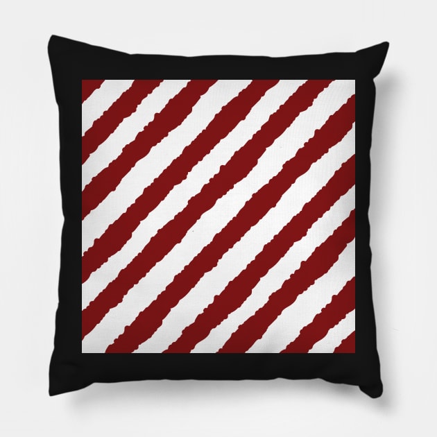 Red Brick Diagonal Stripe Seamless Repeat Pattern Pillow by 2CreativeNomads